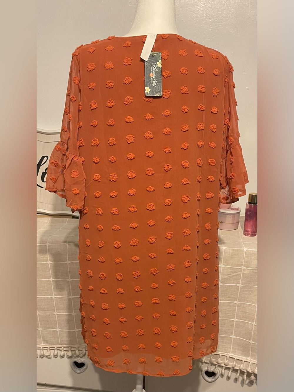 Blooming Jelly bohemian Orange Textured V‑Neck Dress size M NWT - Picture 5 of 11
